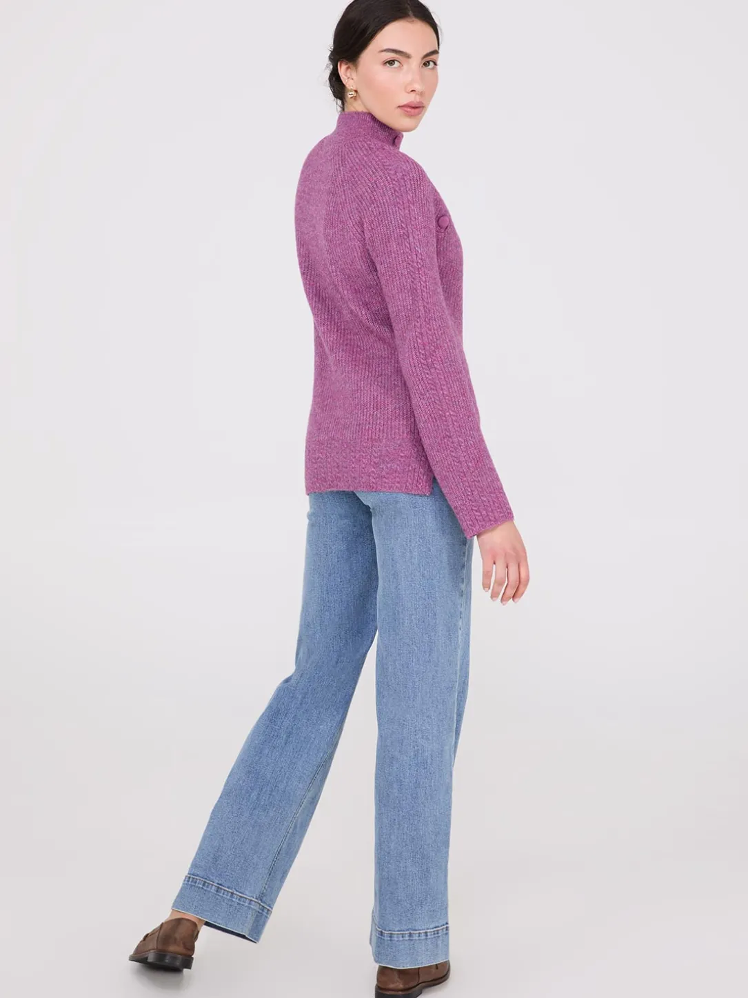 Mock Neck Sweater With Button Details