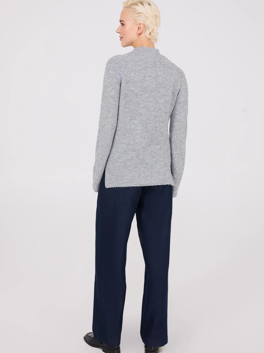 Mock Neck Sweater With Button Details