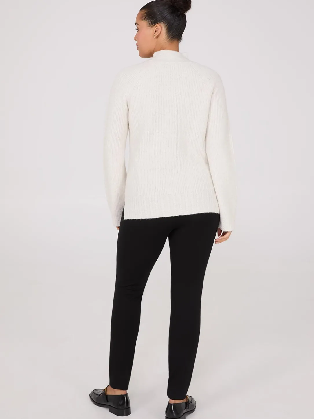 Mock Neck Sweater With Button Details