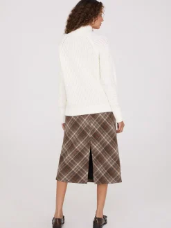 Multi Cable Knit Mock Neck Sweater