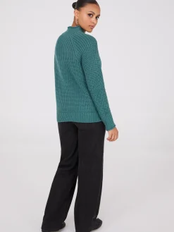 Multi Cable Knit Mock Neck Sweater