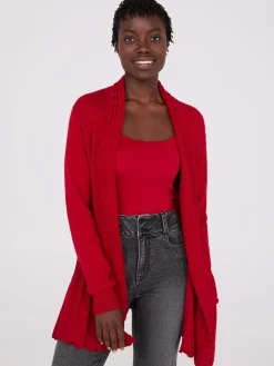 Multi Stitch Shawl Collar Duster Cardigan