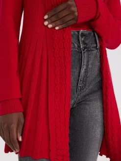 Multi Stitch Shawl Collar Duster Cardigan