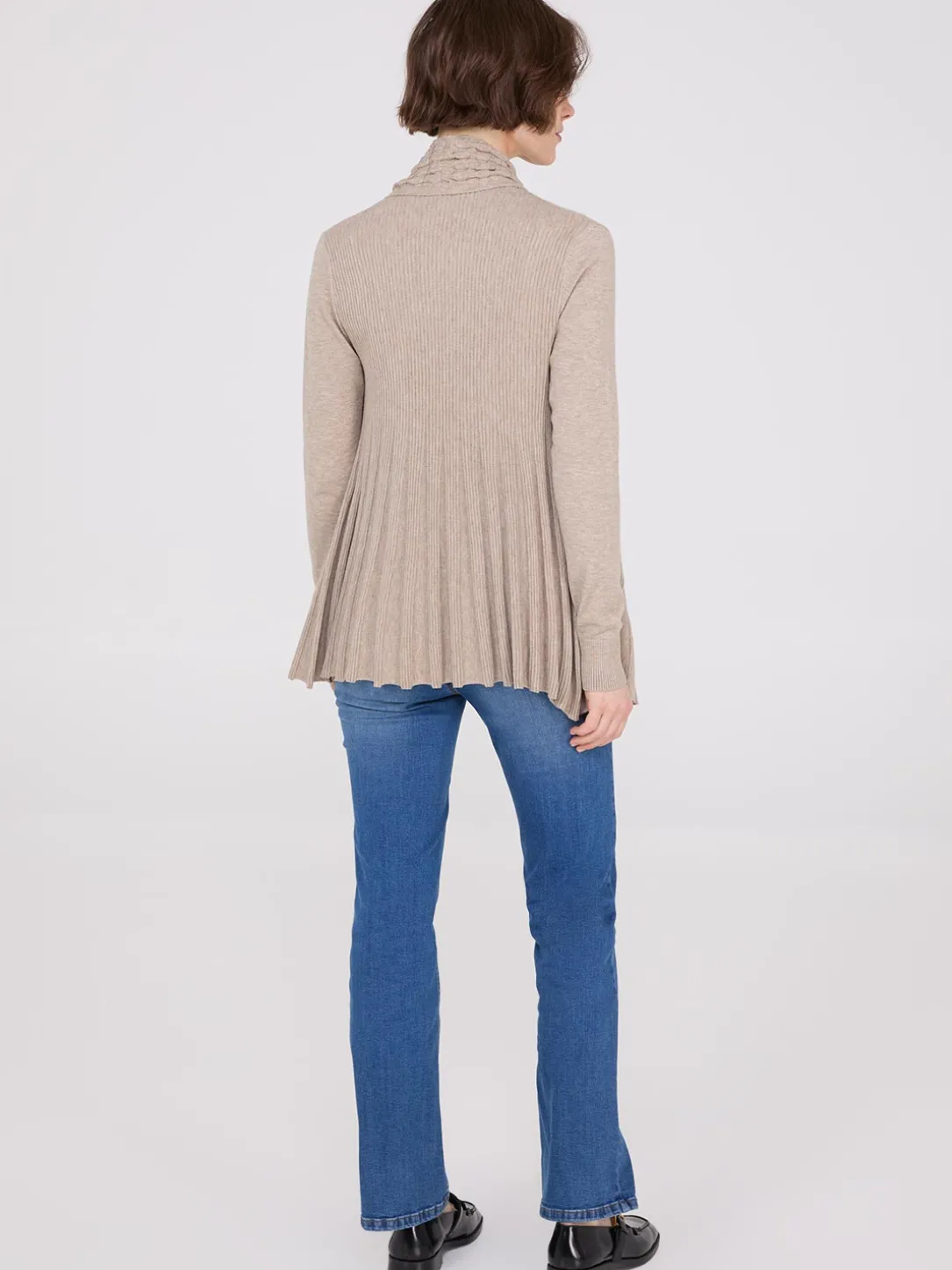Multi Stitch Shawl Collar Duster Cardigan