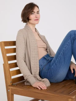 Multi Stitch Shawl Collar Duster Cardigan