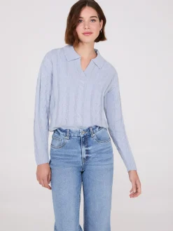 Multi-Cable Johnny Collar Sweater