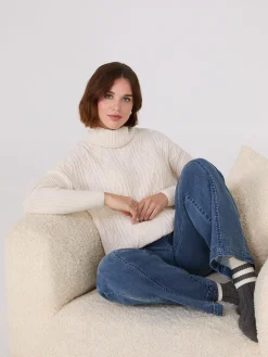 Multi-Cable Turtleneck Sweater