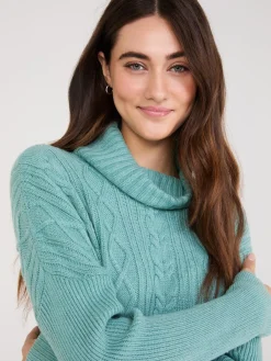 Multi-Cable Turtleneck Sweater