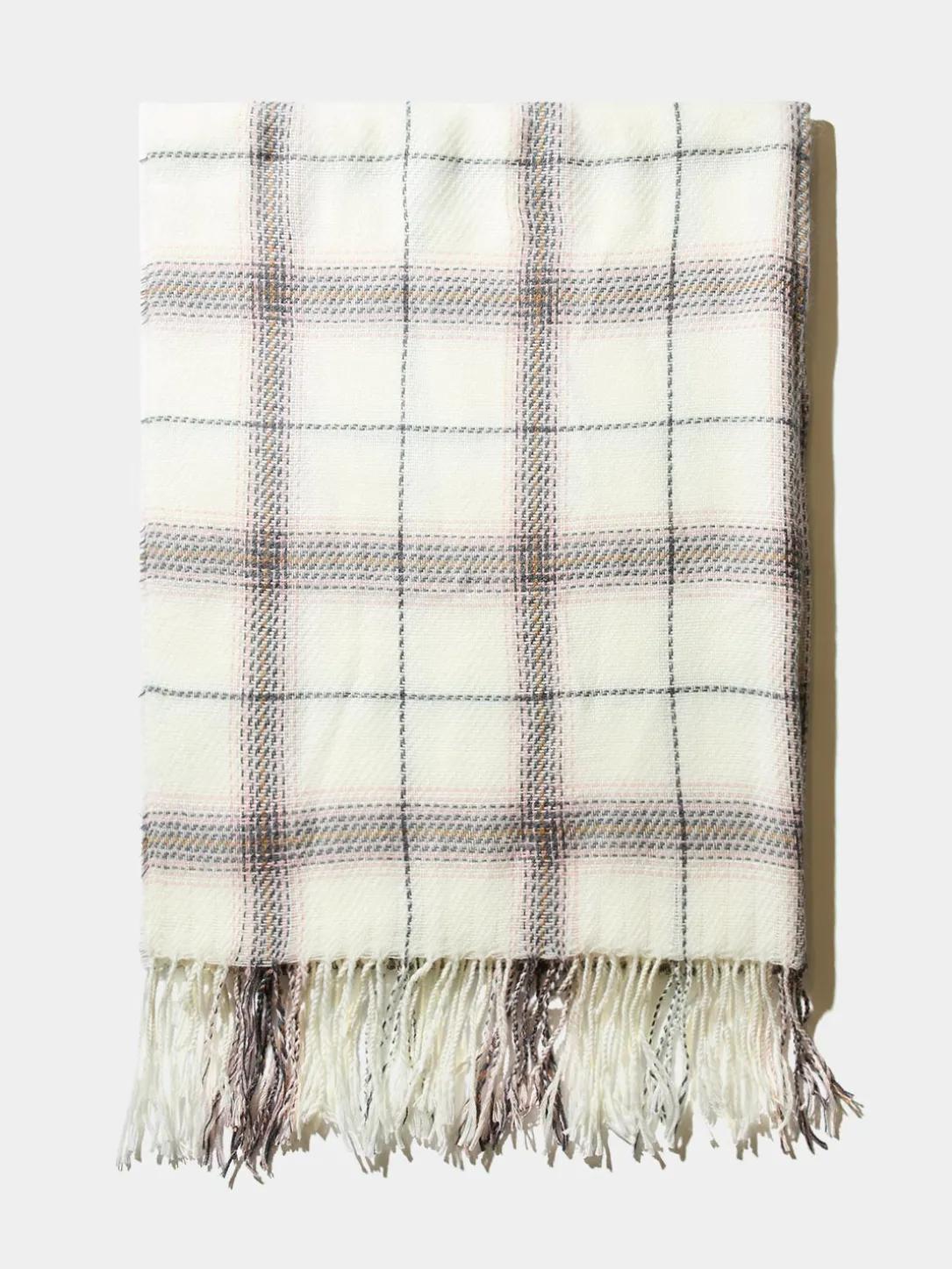 Neutral Grid Printed Scarf