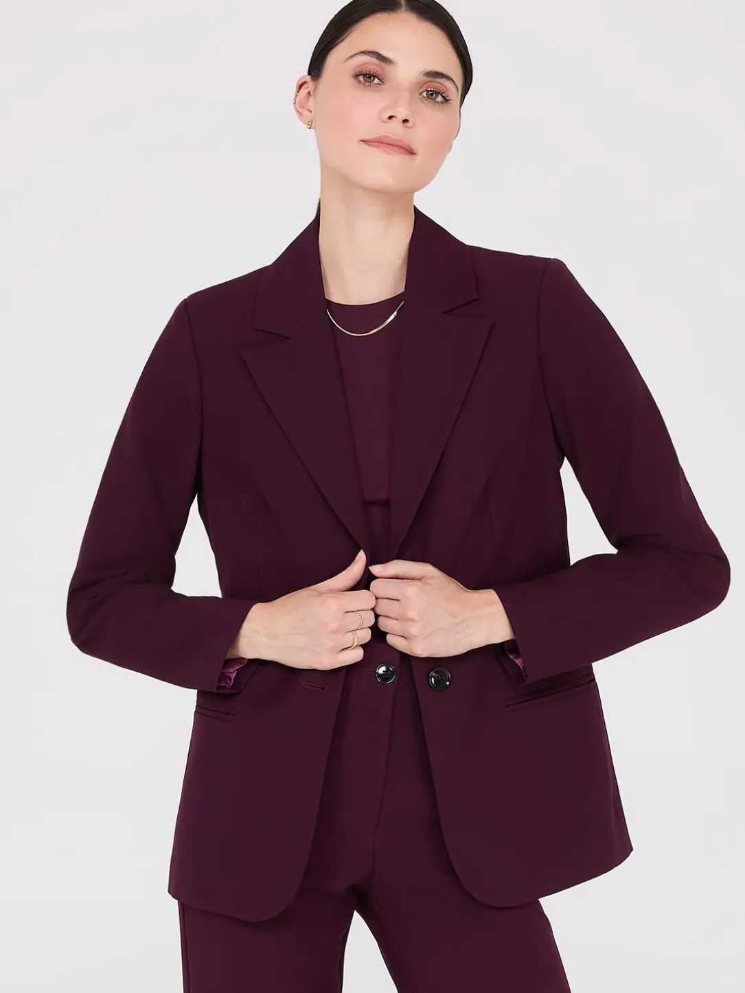 Notch Collar 2-Button Blazer