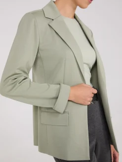 Notch Collar Open-Front Blazer
