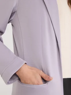 Notch Collar Open-Front Blazer