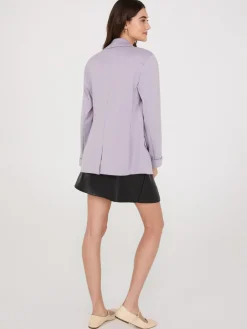 Notch Collar Open-Front Blazer