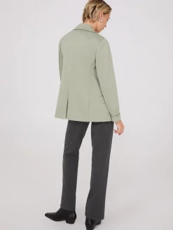 Notch Collar Open-Front Blazer
