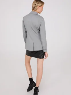 Notch Collar Open-Front Blazer