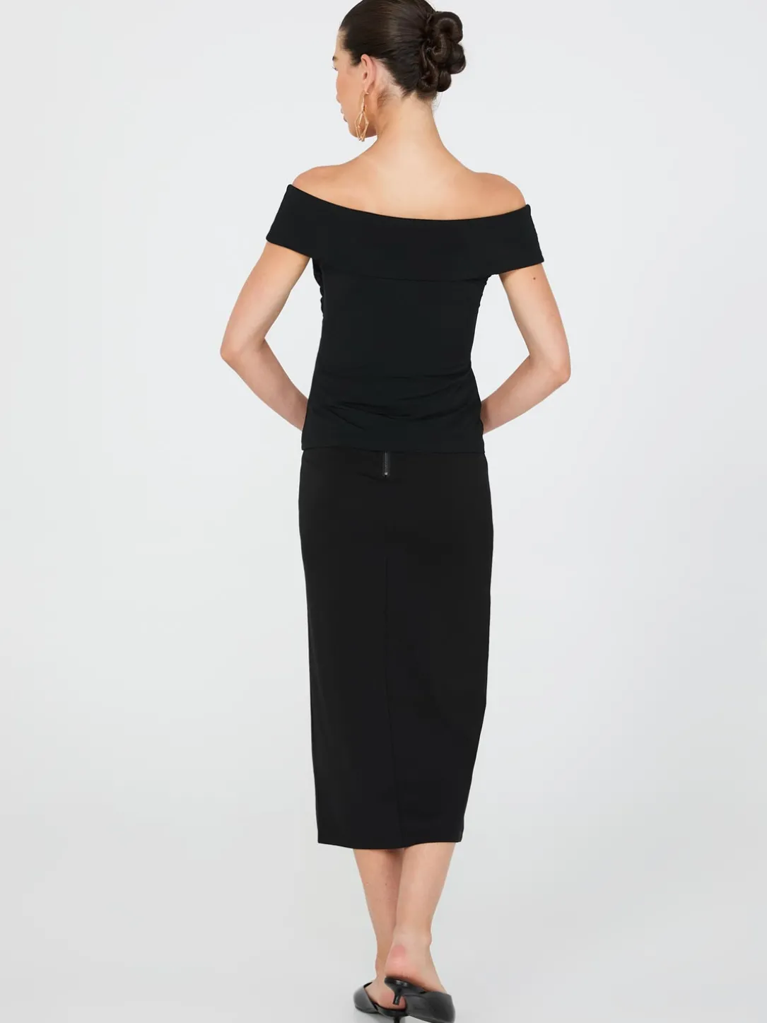 Off-The-Shoulder Twist-Front Top
