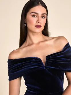 Off-The-Shoulder Velvet Gown