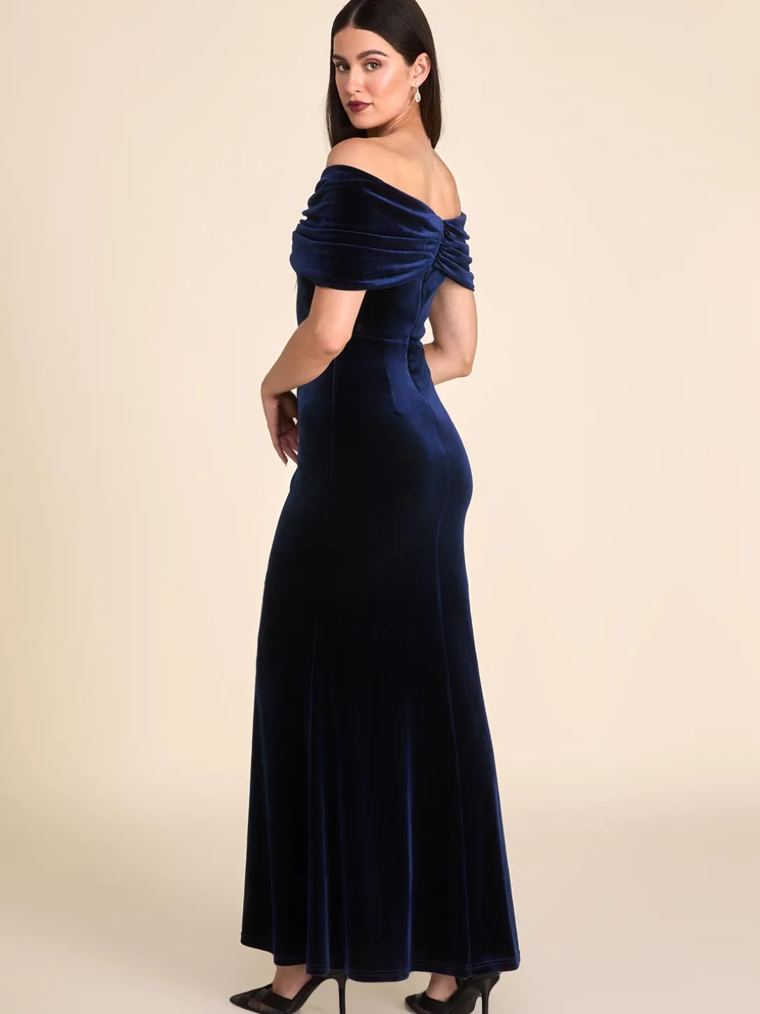 Off-The-Shoulder Velvet Gown