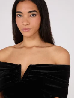 Off-The-Shoulder Velvet Top