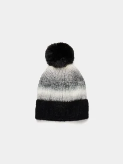 Ombre Knit Hat With Pom Pom