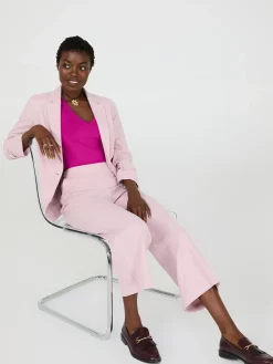 One-Button Ruched 3/4 Sleeve Blazer
