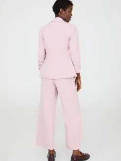 One-Button Ruched 3/4 Sleeve Blazer