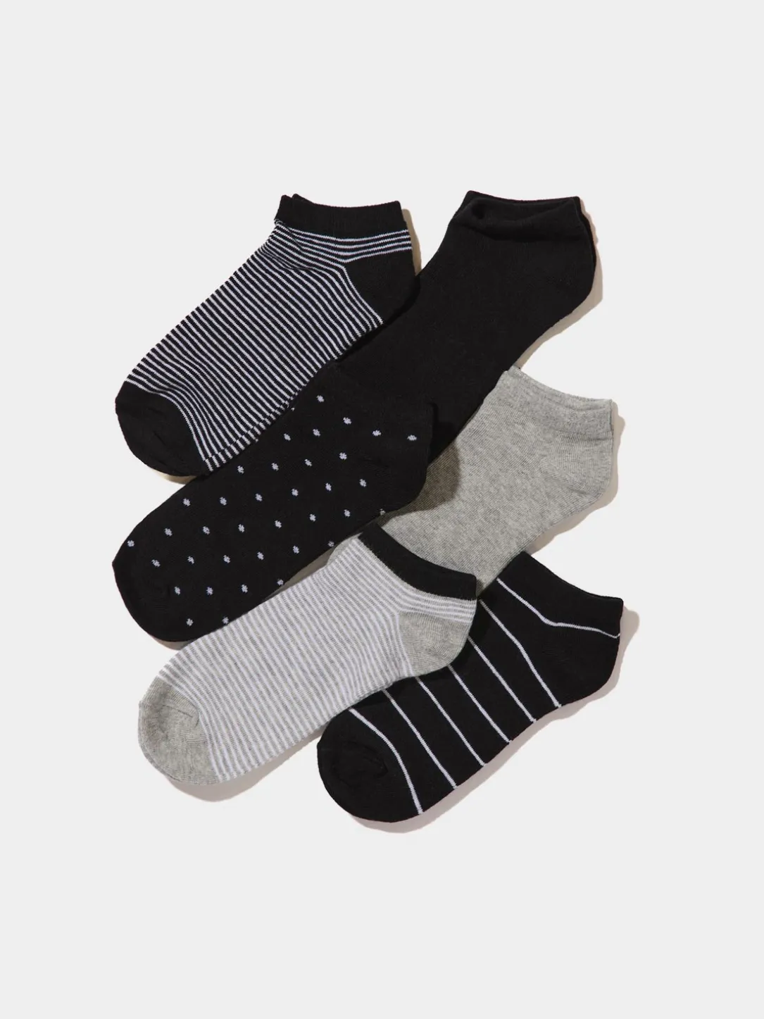 6-Pack Of Striped & Dot Print Socks