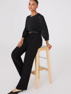 Pearl Chiffon 3/4 Sleeve Top