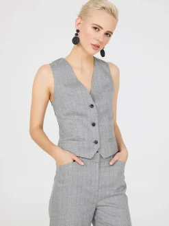 Pinstripe 3-Button Vest