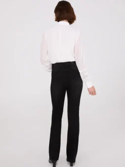 Pintuck Front Bootcut Jeans