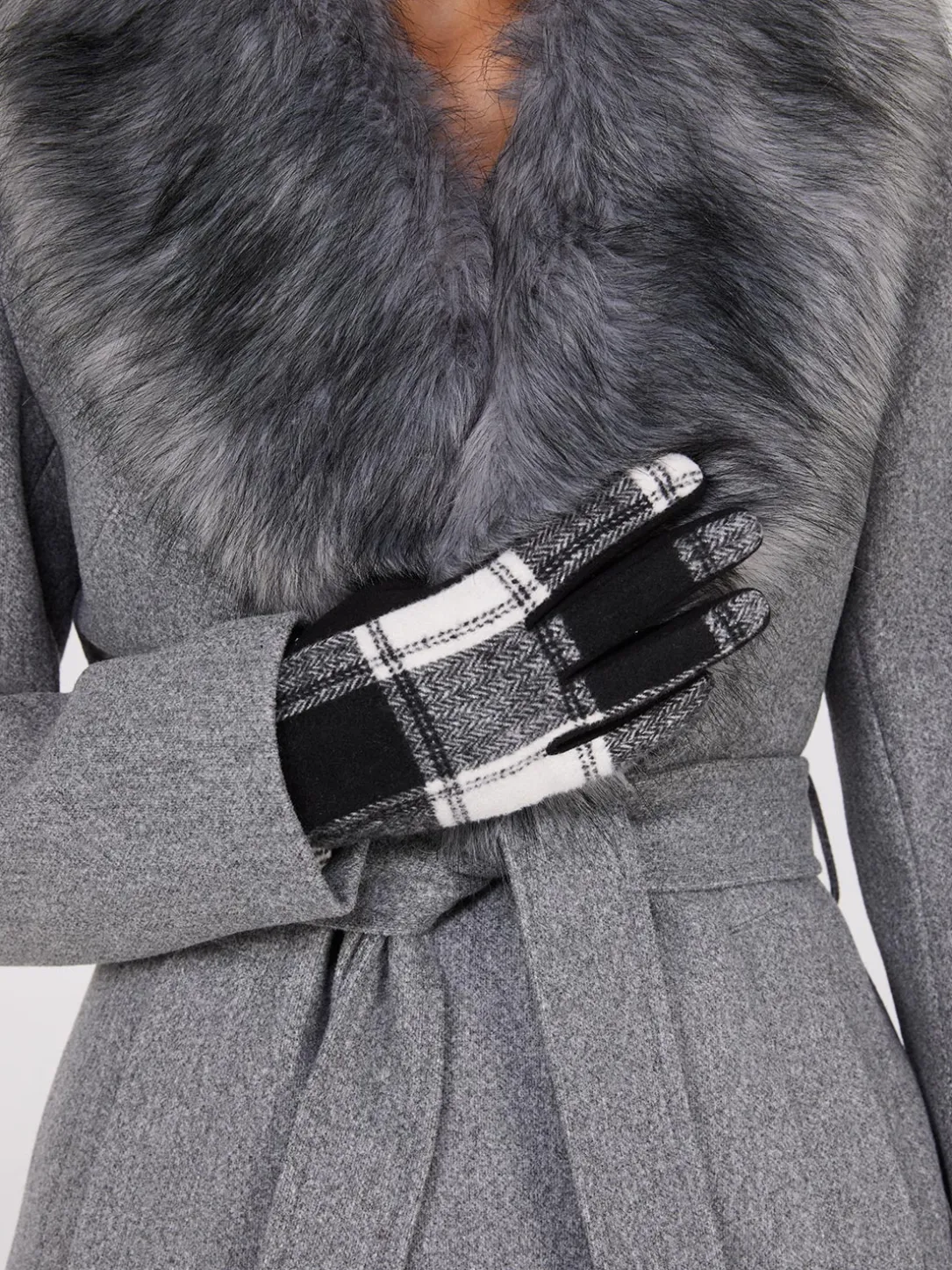 Plaid Gloves With Lining