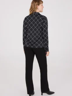 Plaid Long Sleeve Button-Front Blouse