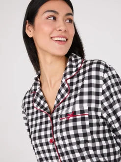 Plaid Print Button-Down Pajama Set