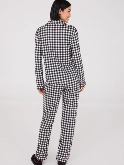 Plaid Print Button-Down Pajama Set
