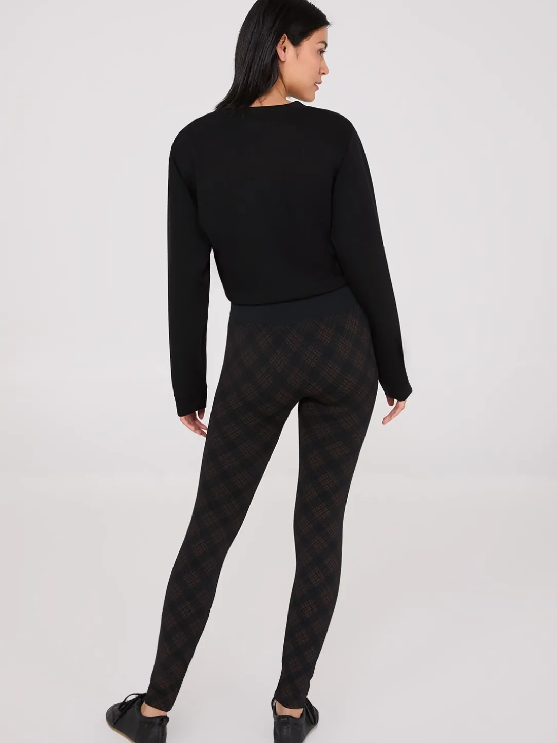 Plaid Print Fleece Lined Leggings
