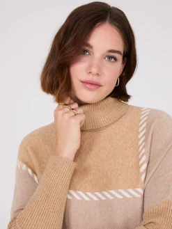 Plaid Turtleneck Poncho