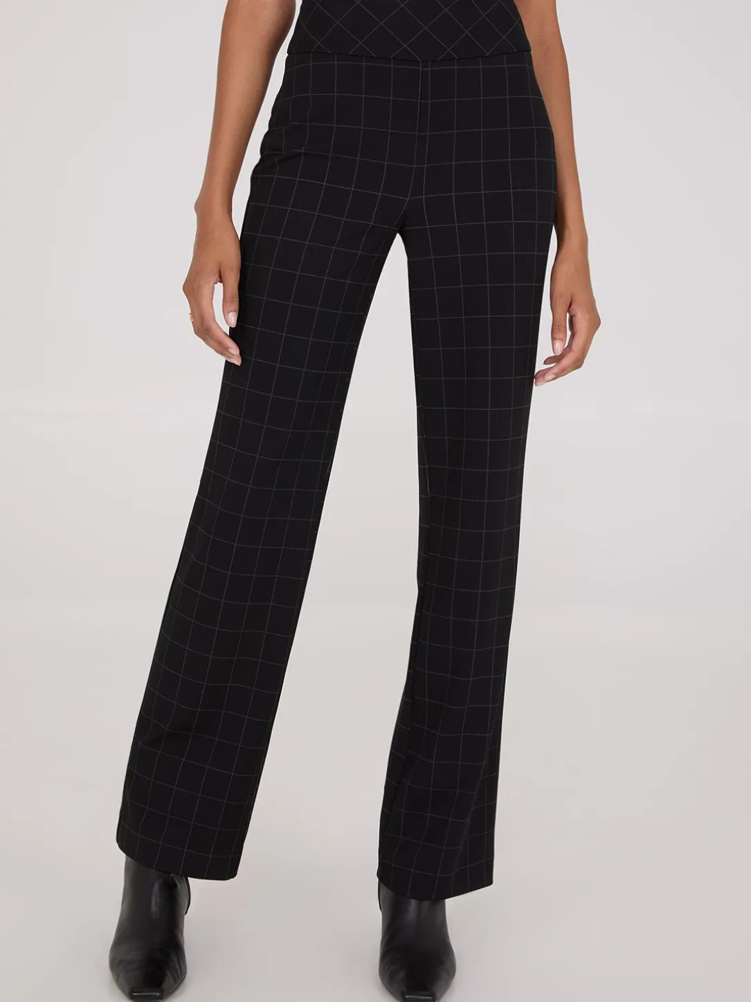 Plaid Wide Waistband Pants