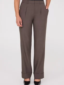Pleated Wide-Leg Pants With Cuff