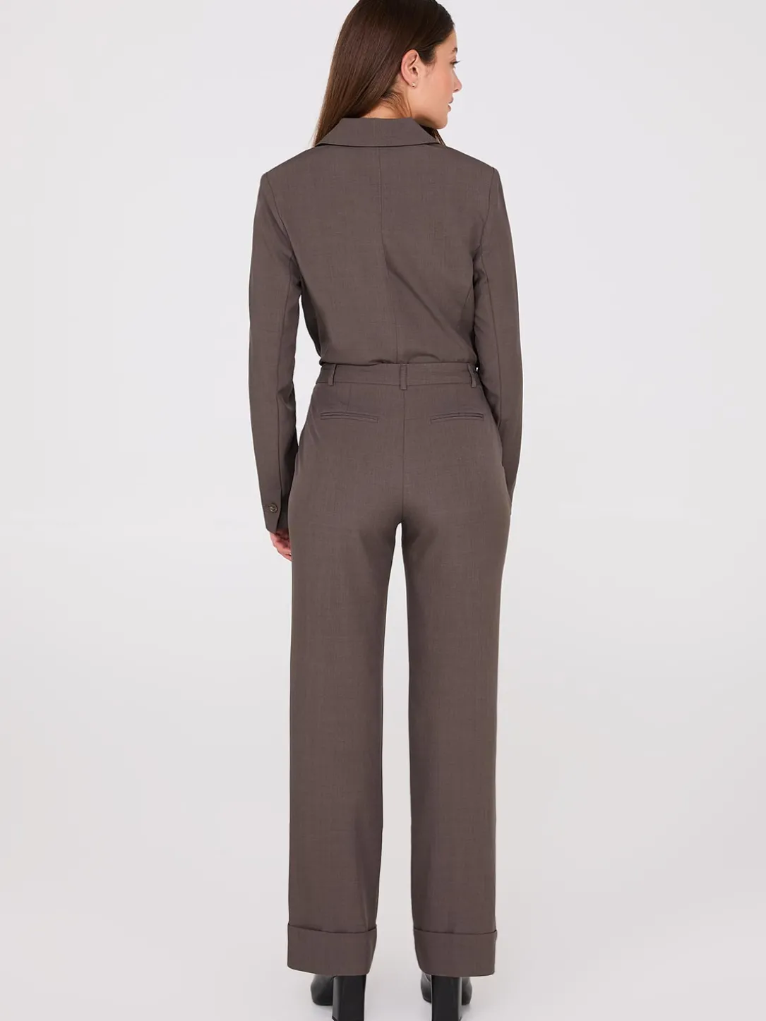 Pleated Wide-Leg Pants With Cuff