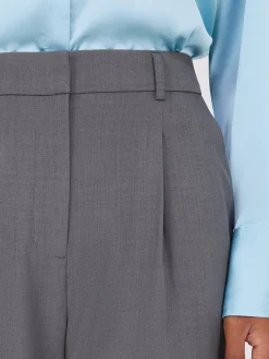 Pleated Wide-Leg Pants With Cuff