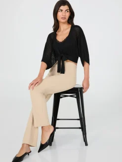 Pointelle Shrug With Front Tie