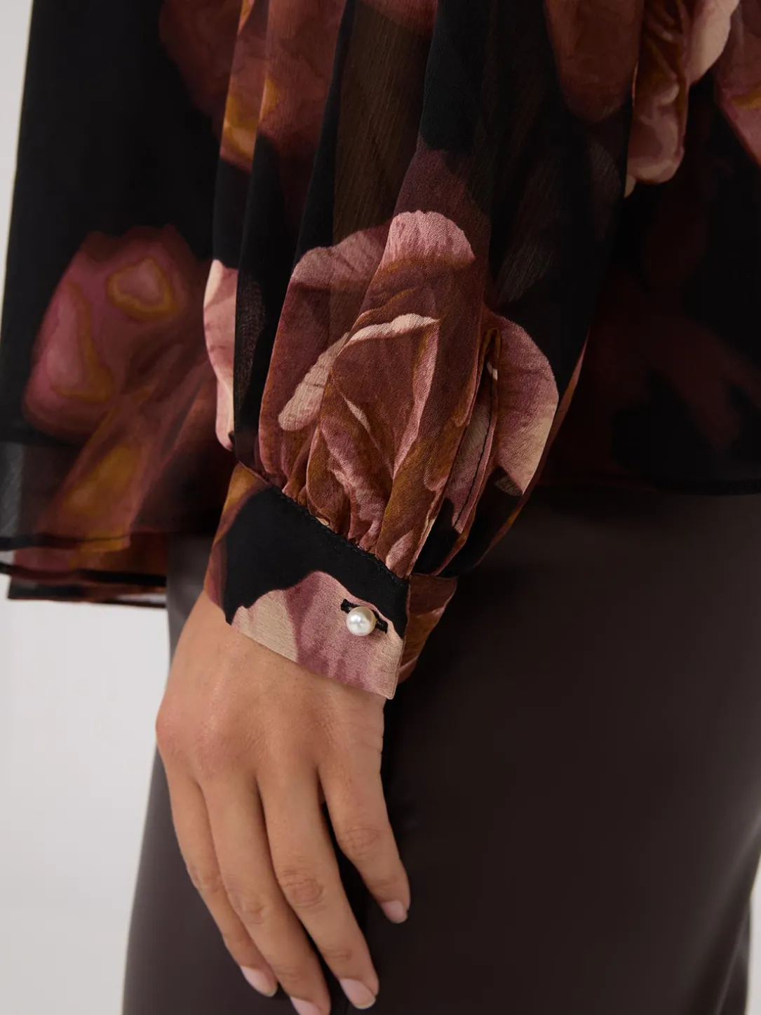 Printed Chiffon High Neck Blouse