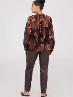 Printed Chiffon High Neck Blouse