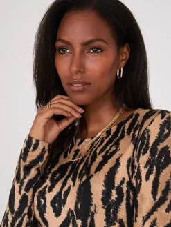 Printed Long Sleeve Jersey Top
