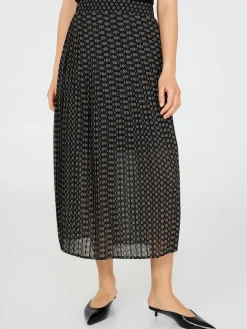 Printed Pleated Chiffon Skirt