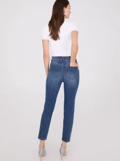 Rhinestone Embellished Slim Leg Jeans