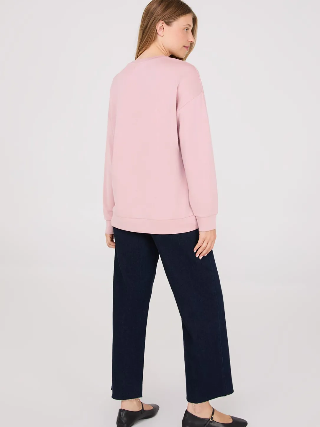 Rhinestone Flower Graphic Sweatshirt