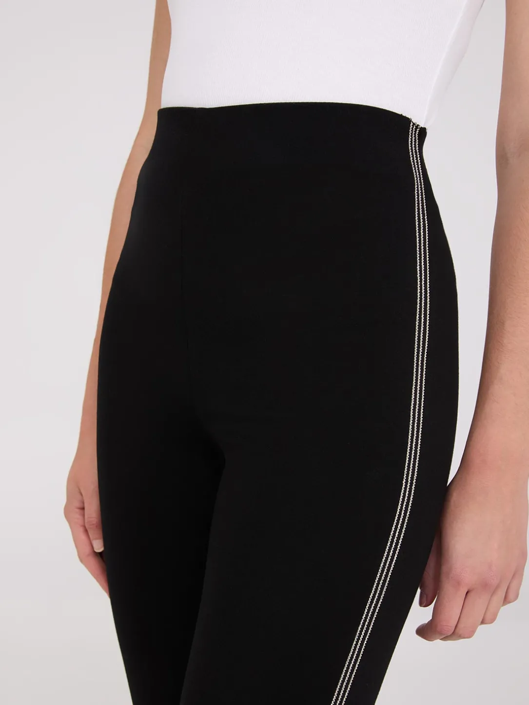 Rhinestone Side Trim Skinny Leg Pants