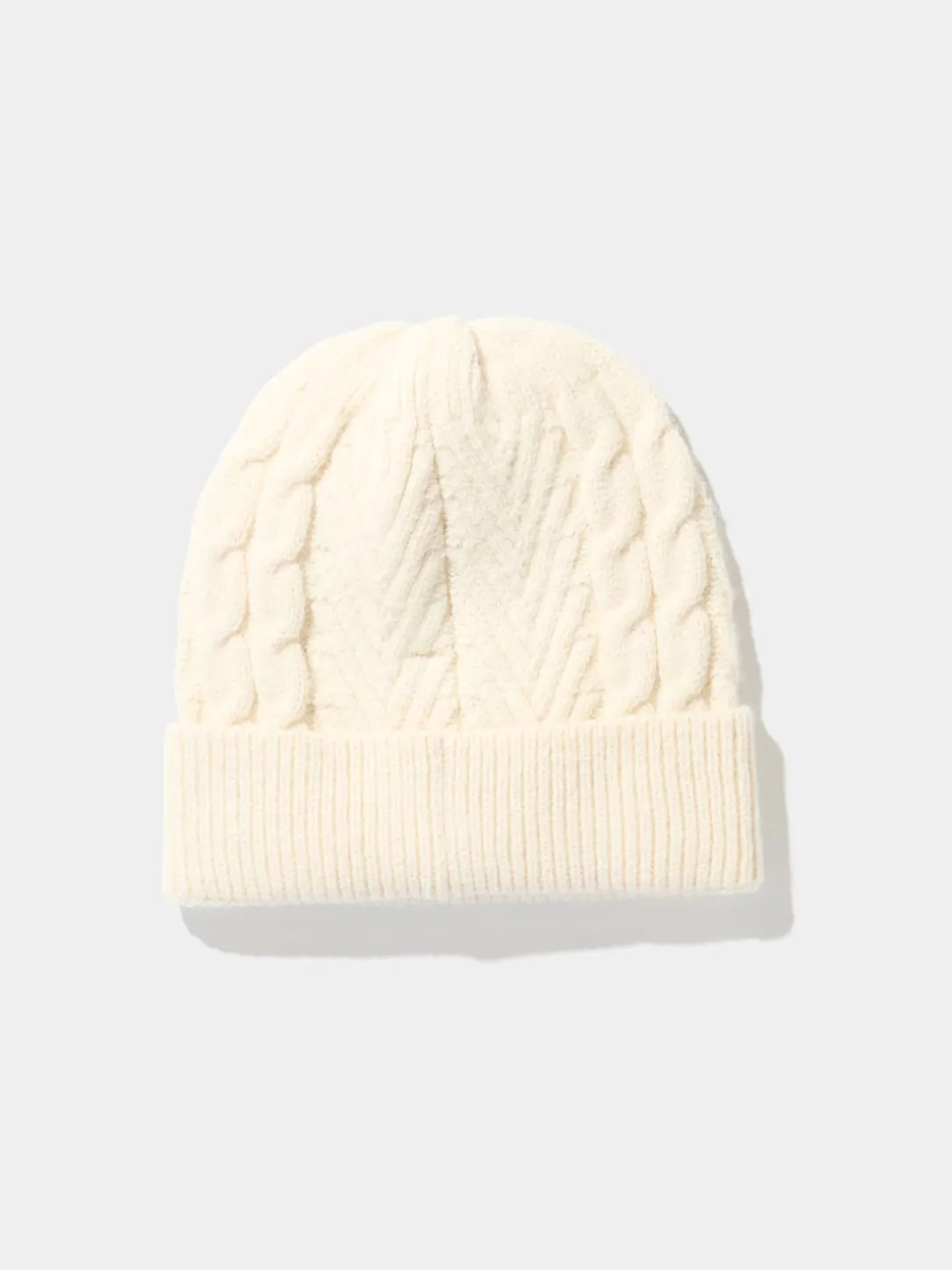 Ribbed Cuff Cable Knit Hat