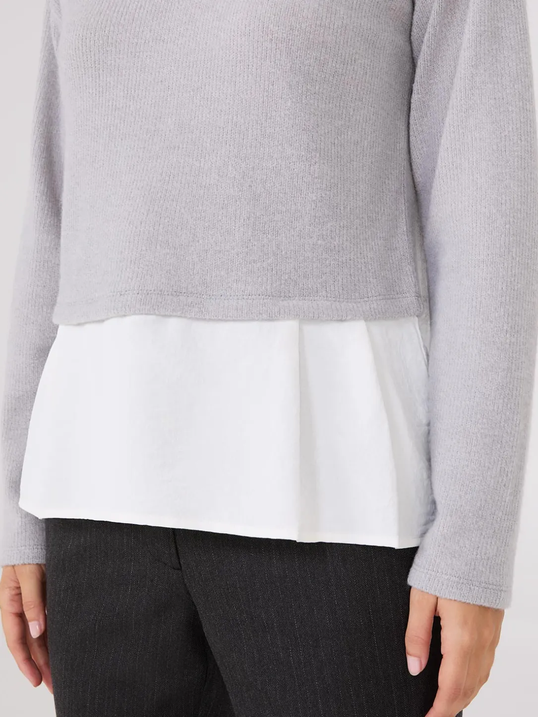 Ribbed Melange 2-Fer Top
